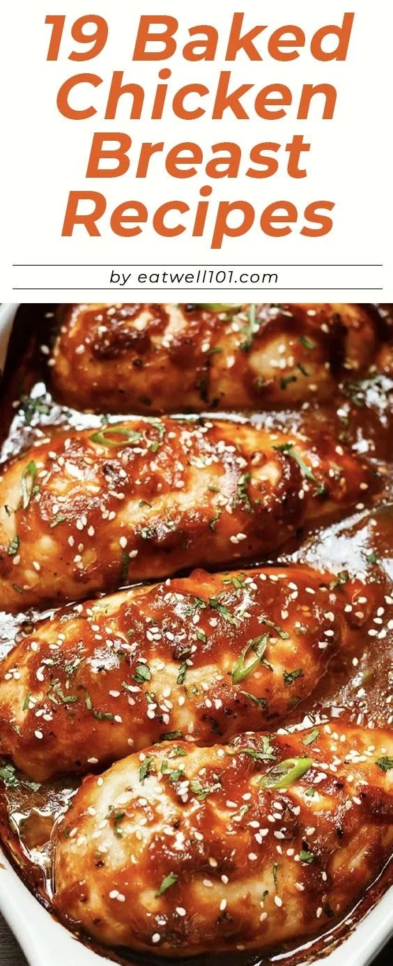 Delicious baked chicken breast dishes served on a plate for dinner.