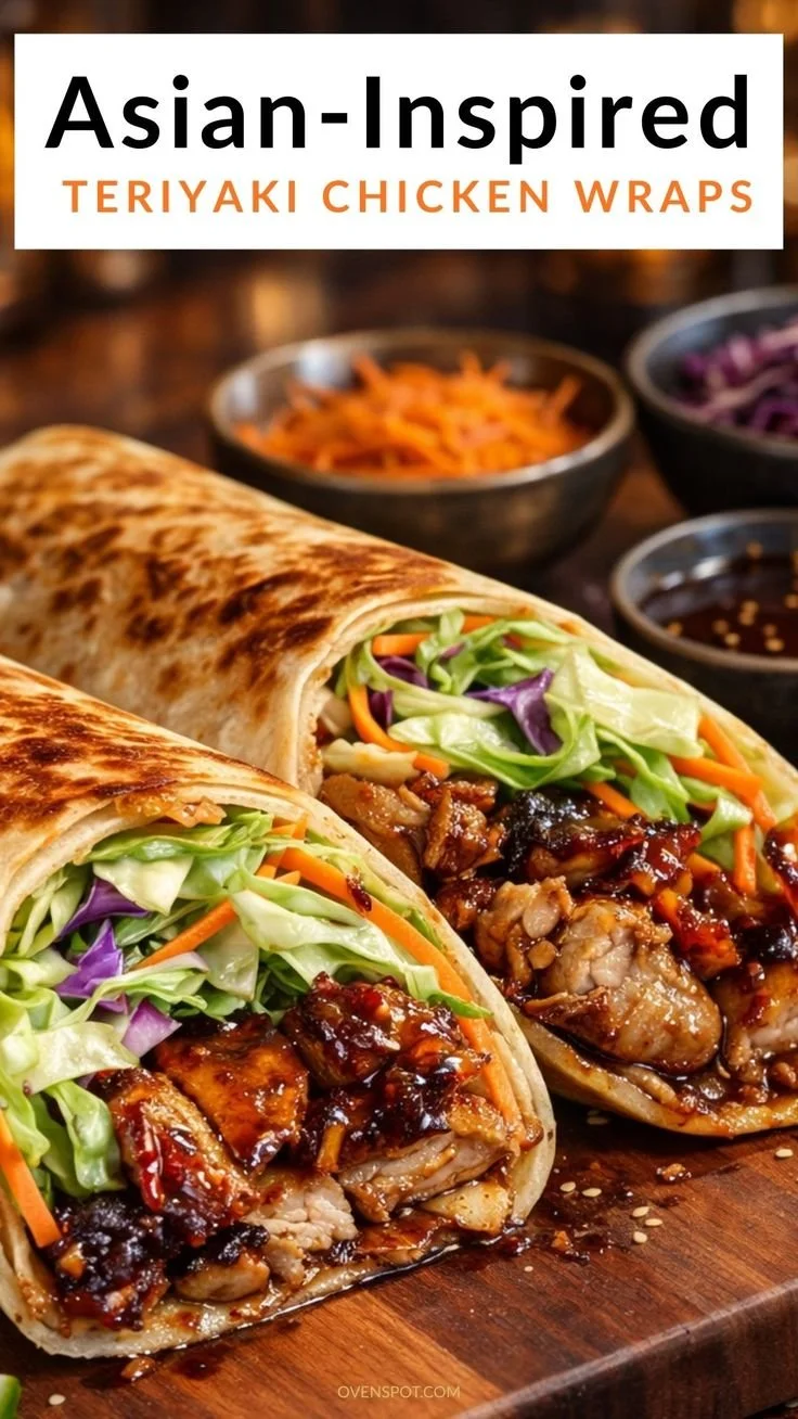 Delicious Asian-inspired teriyaki chicken wraps with fresh ingredients