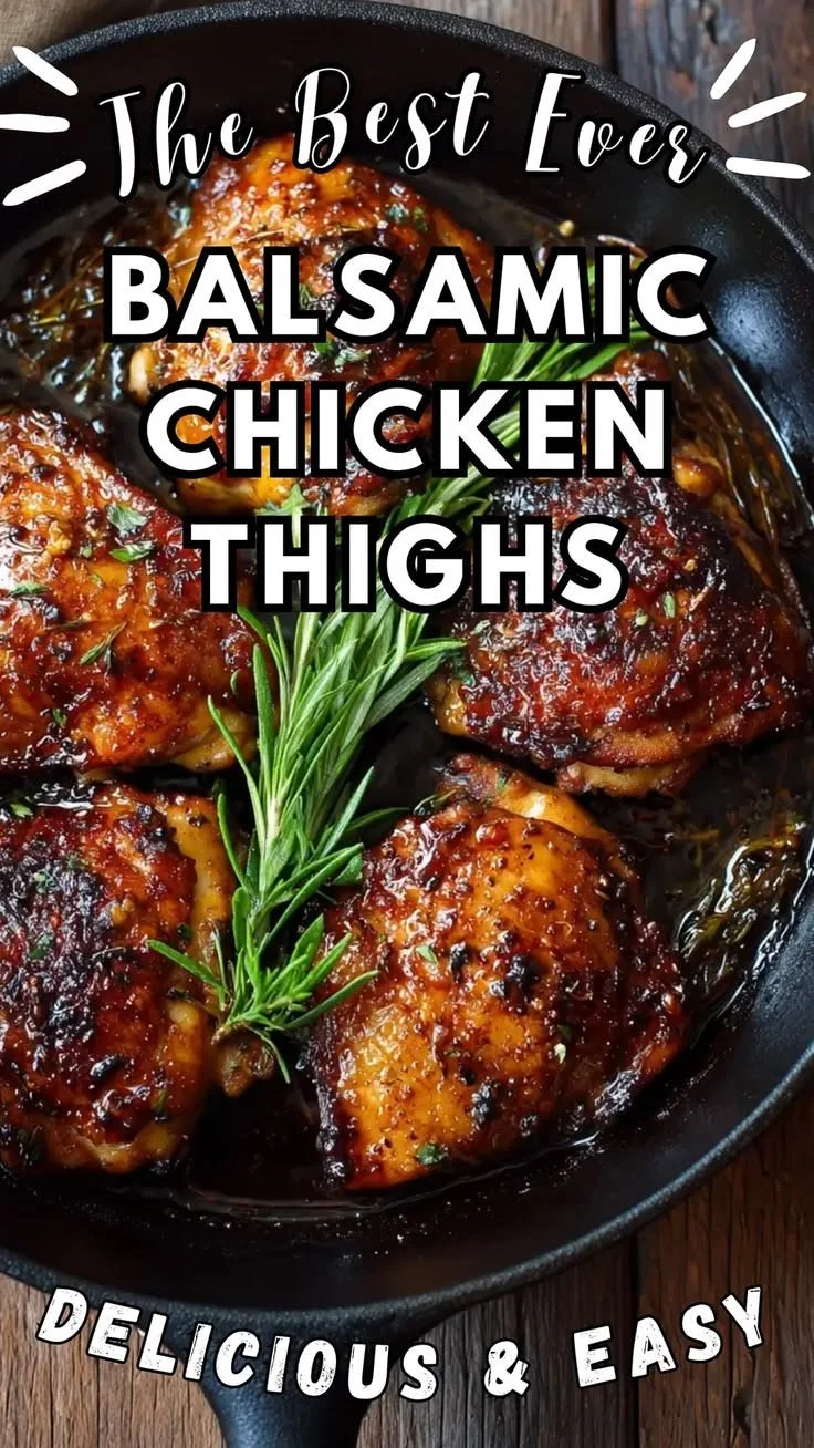 One-pan balsamic chicken thighs with vibrant vegetables ready for dinner