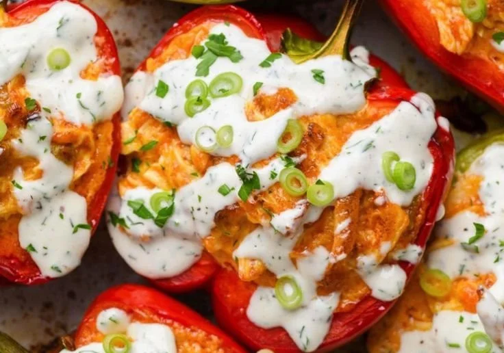 Buffalo Chicken Stuffed Bell Peppers