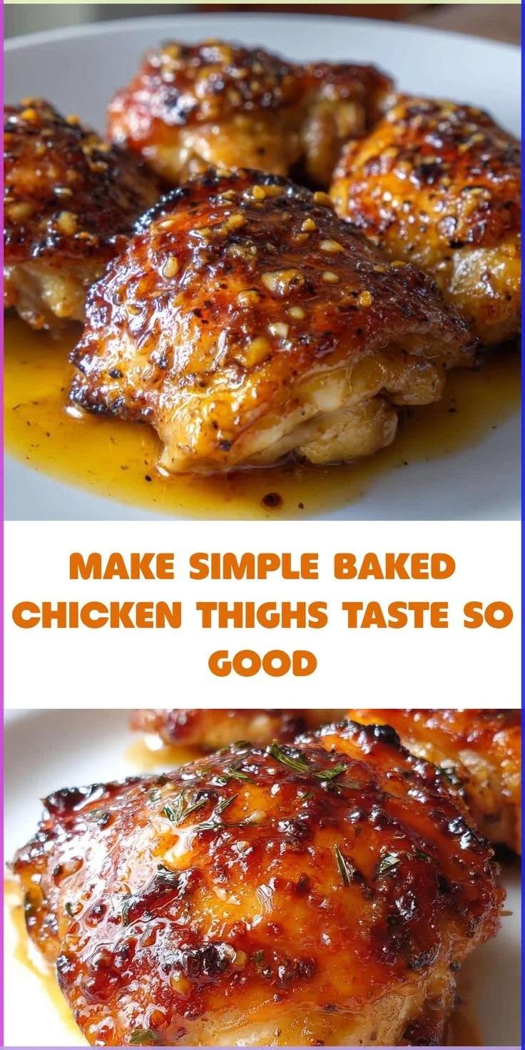 Deliciously baked chicken thighs served with fresh herbs and spices