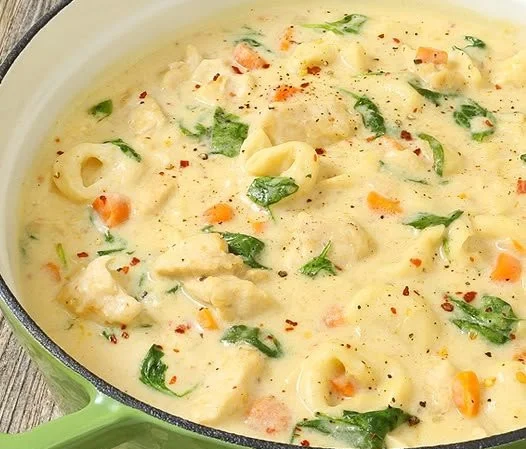 Chicken Alfredo Tortellini Soup