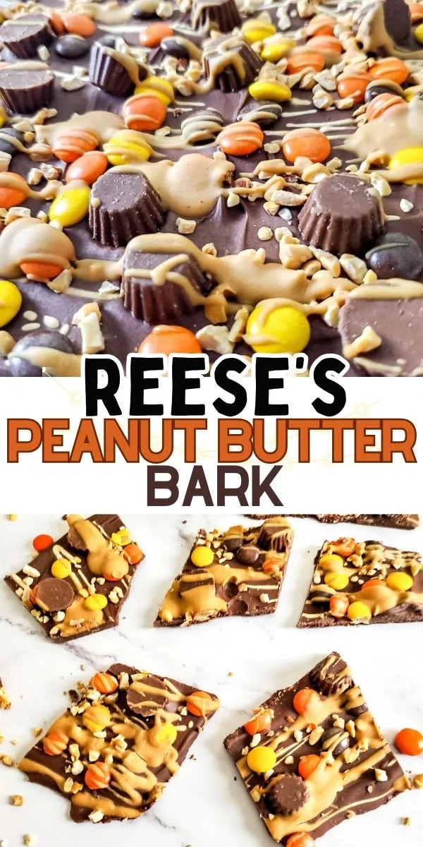 Delicious homemade chocolate peanut butter bark with nuts