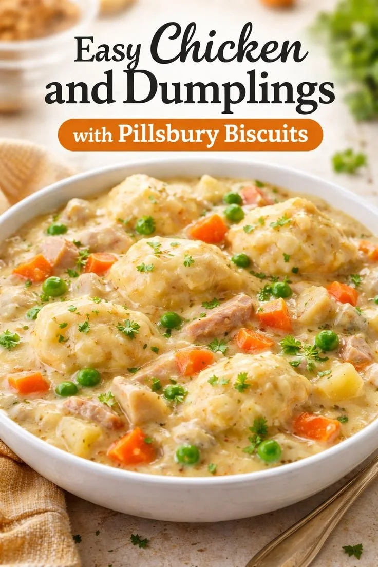 Easy chicken dumplings with biscuits, a comforting weeknight meal