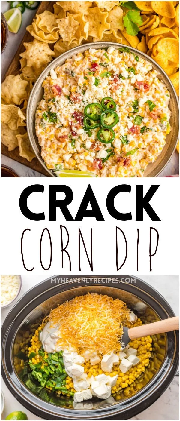 Delicious crack corn dip served in a bowl with tortilla chips for dipping.
