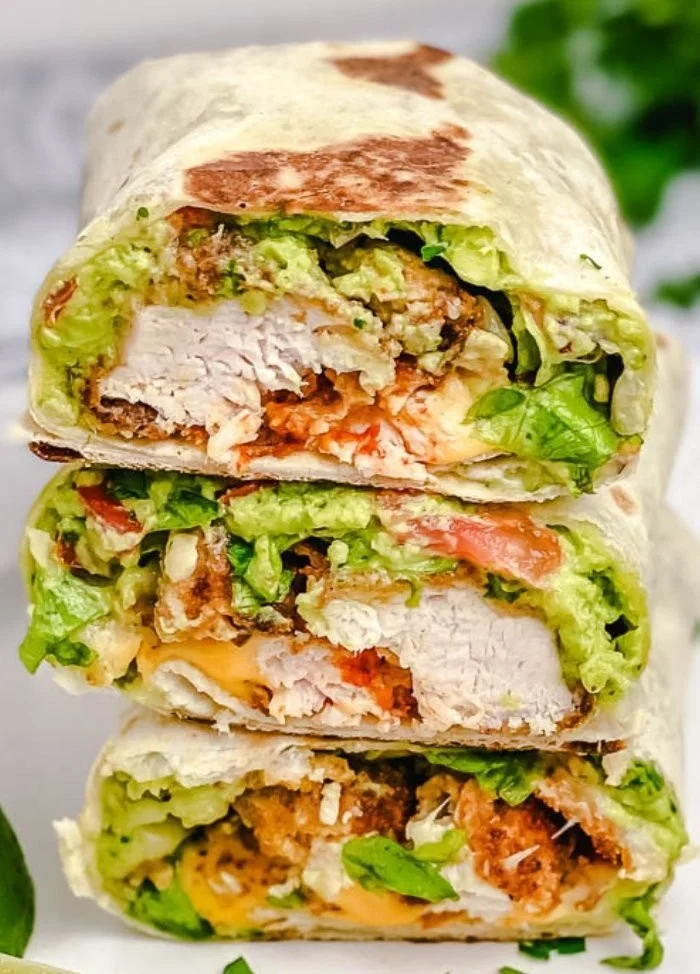 Delicious Crispy Chicken Wrap filled with fresh ingredients and crunchy chicken