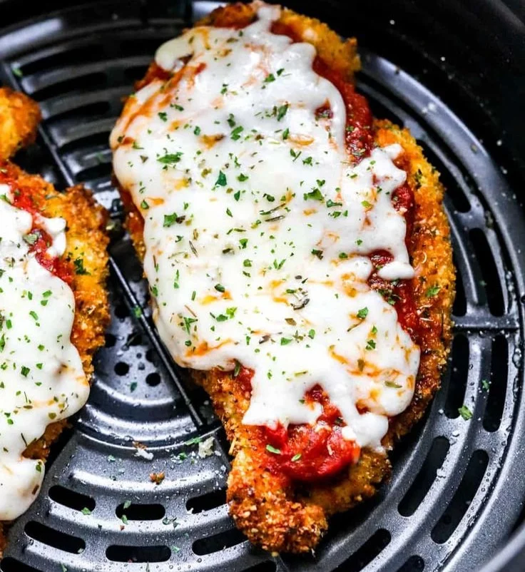 Crispy Healthy Chicken Parmesan - Air Fryer Recipe