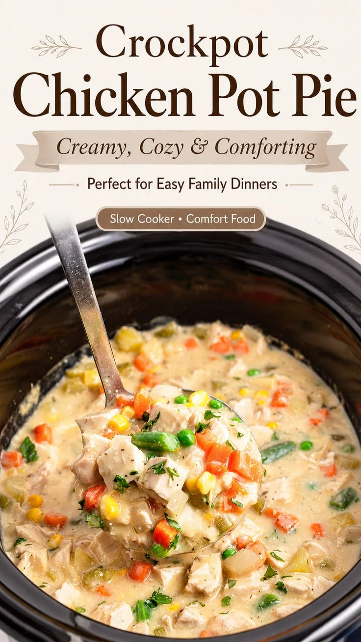 Easy Crockpot Chicken Pot Pie recipe for busy weeknights