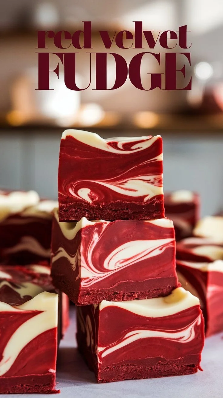 Delicious easy red velvet fudge dessert for any celebration