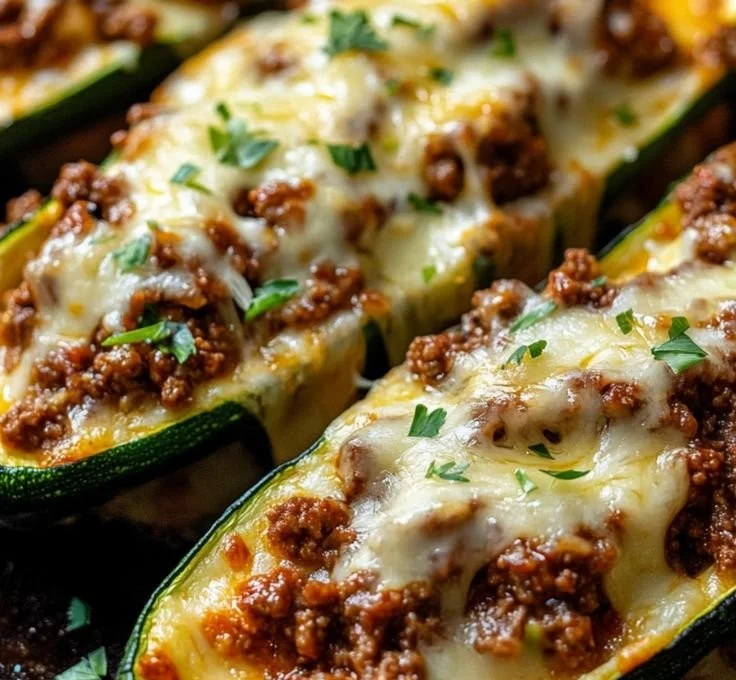 Ground Beef Zucchini Boats