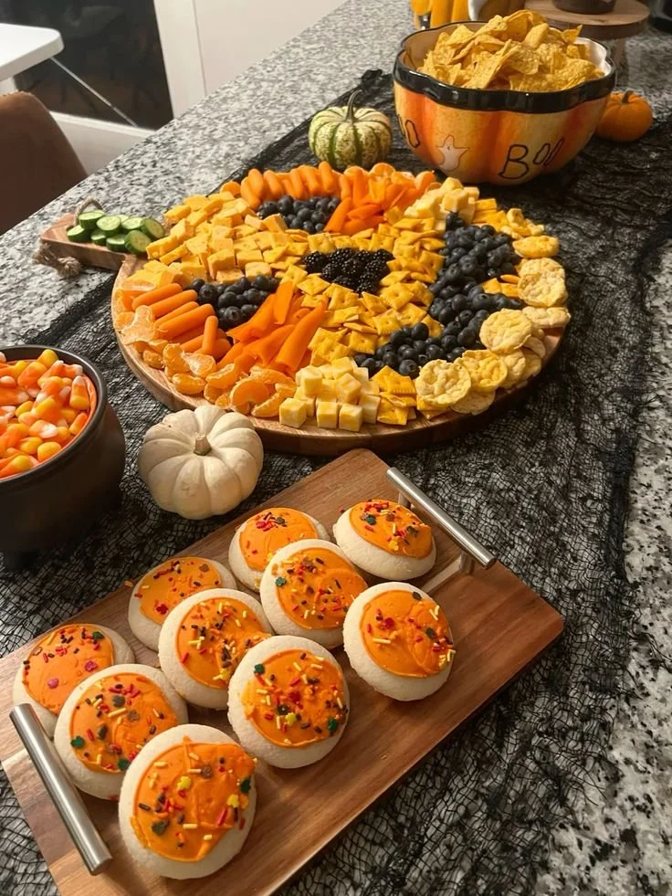 Spooky Halloween party food ideas featuring themed appetizers and treats