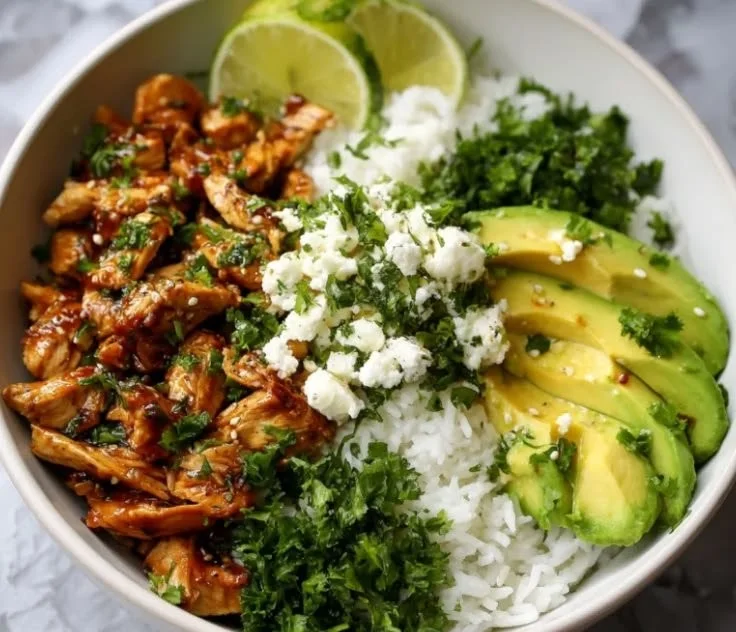 Honey Lime Chicken with Avocado Rice Bowl