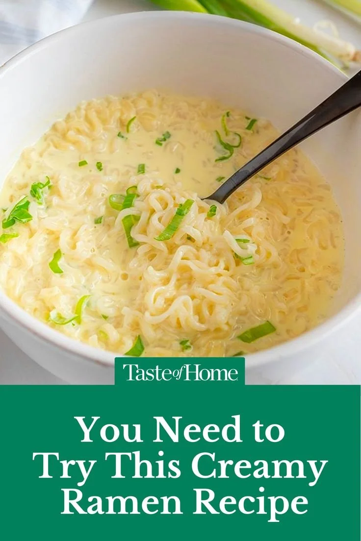 Delicious creamy ramen served in a bowl with fresh toppings and broth