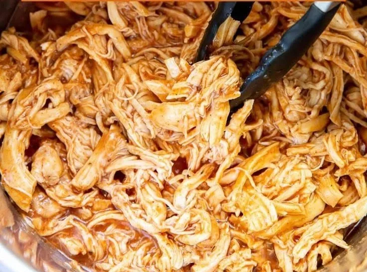 Delicious Instant Pot BBQ Chicken garnished and ready to serve