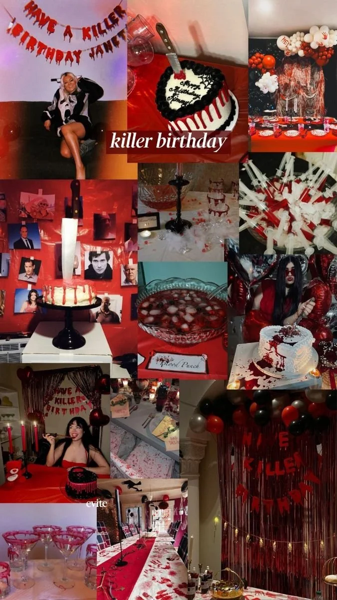 Halloween birthday party themes with spooky decorations and cake