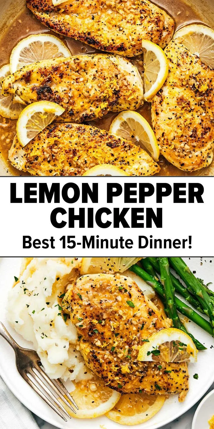 Quick and easy lemon pepper chicken dish ready in 15 minutes