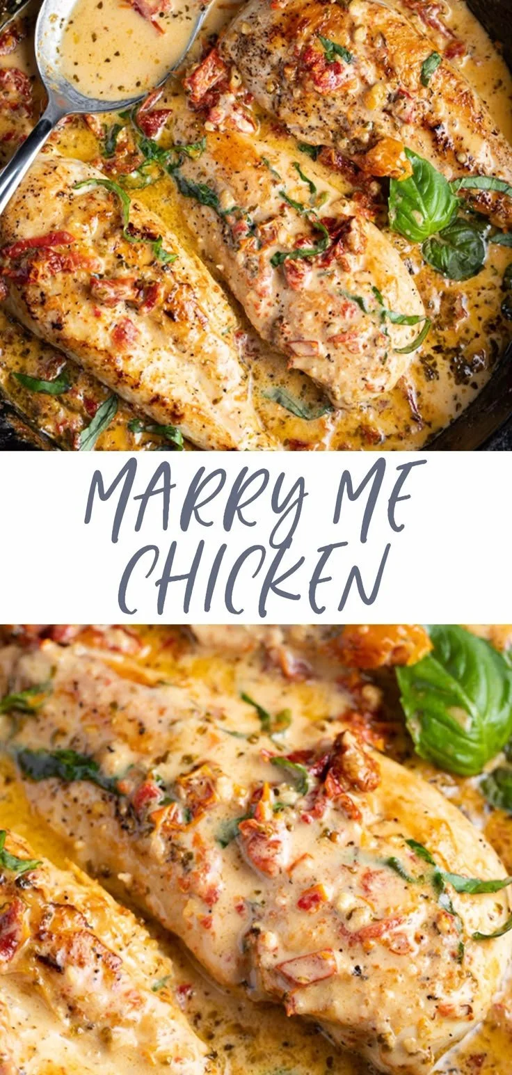 Delicious Marry Me Chicken dish served with creamy sauce and herbs