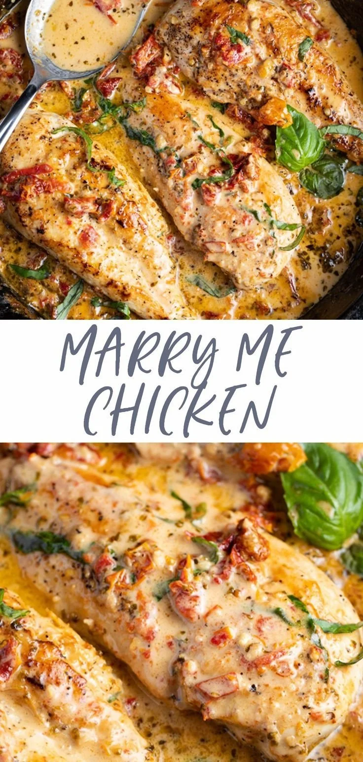 Delicious Marry Me Chicken in a sun dried tomato cream sauce