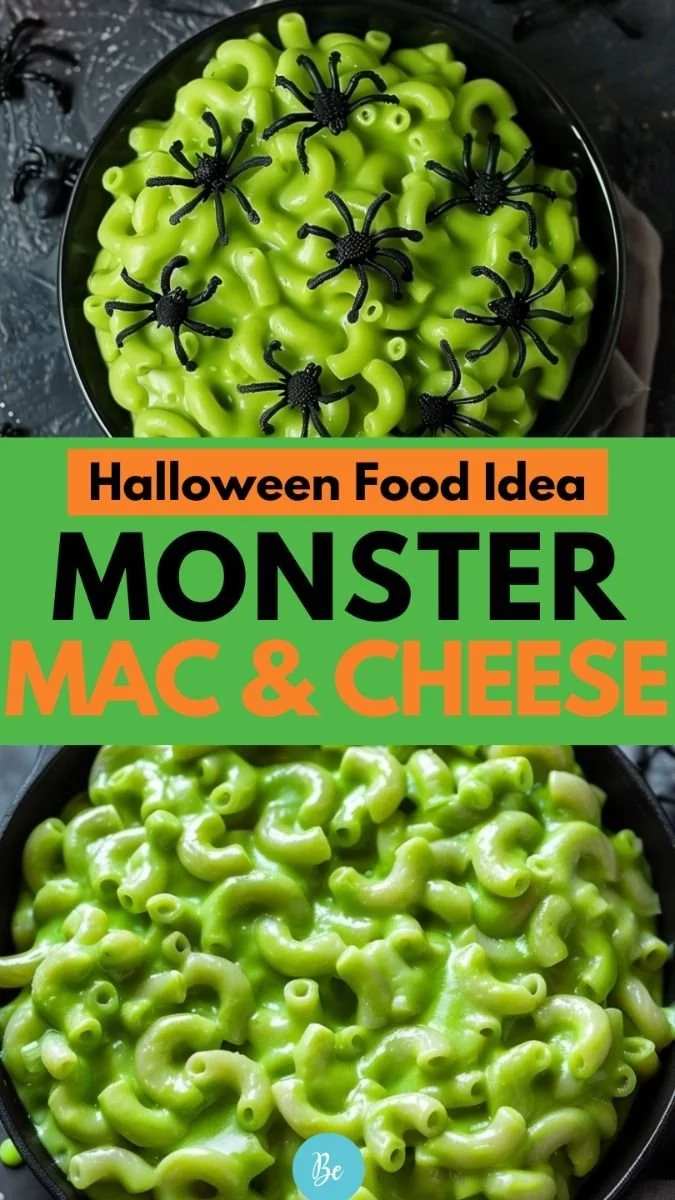 Spooky Monster Mac and Cheese for Halloween dinner