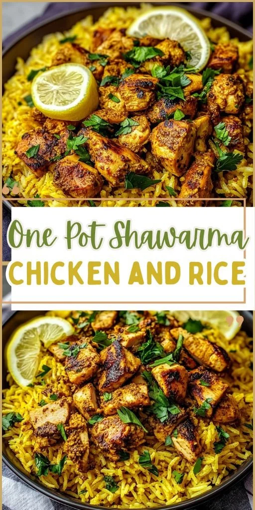 One Pot Shawarma Chicken and Rice dish served in a bowl