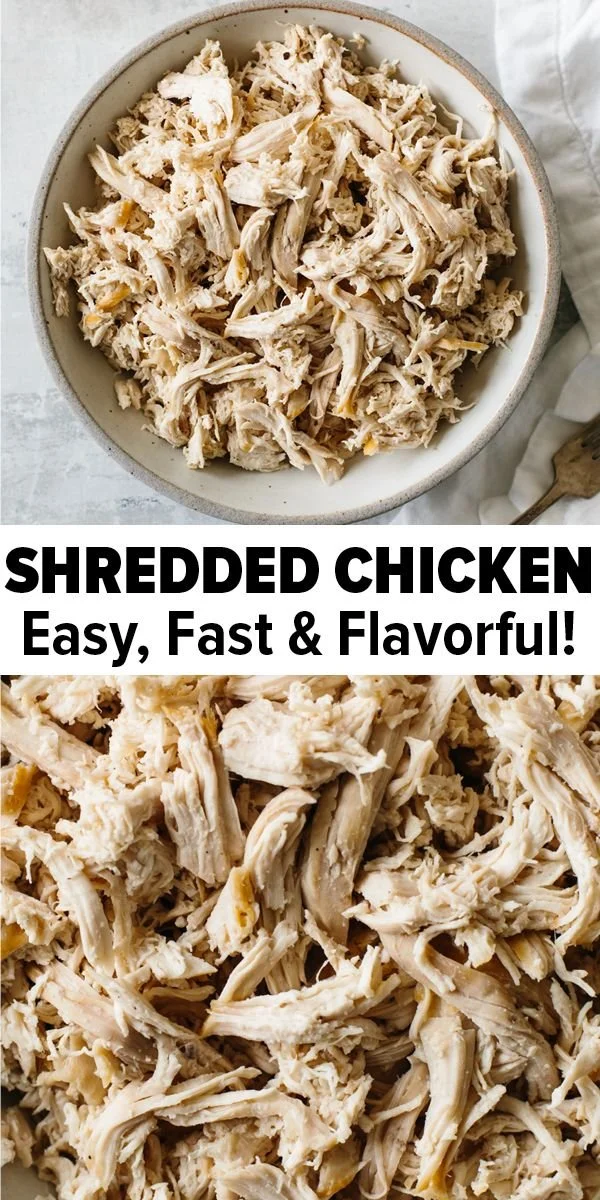 Delicious shredded chicken prepared with spices and vegetables for a tasty meal.