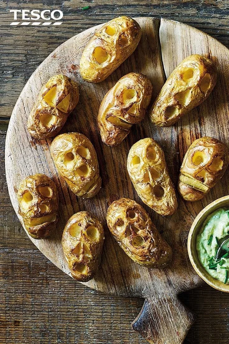 Shrunken Potato Heads Halloween food ideas from Tesco Real Food