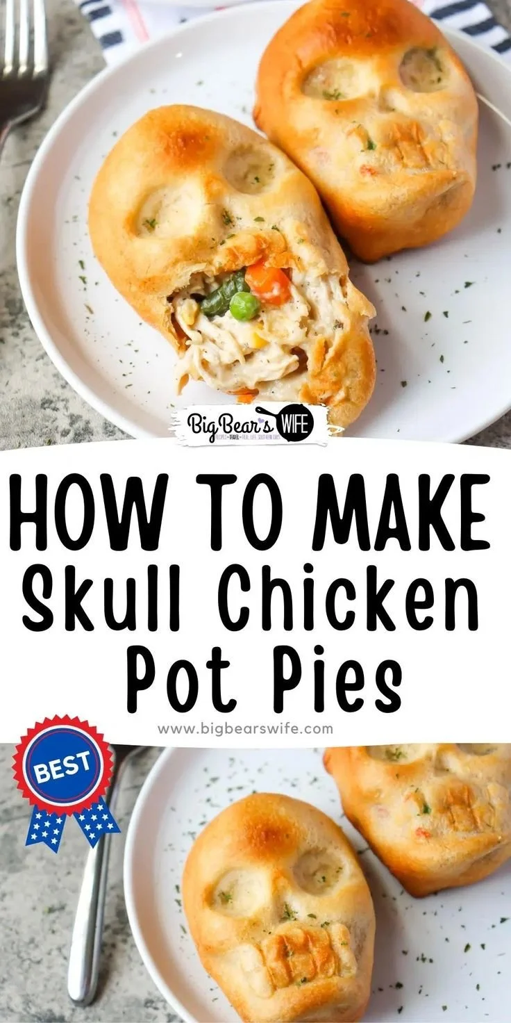 Delicious Skull Chicken Pot Pie, a savory comfort food treat.