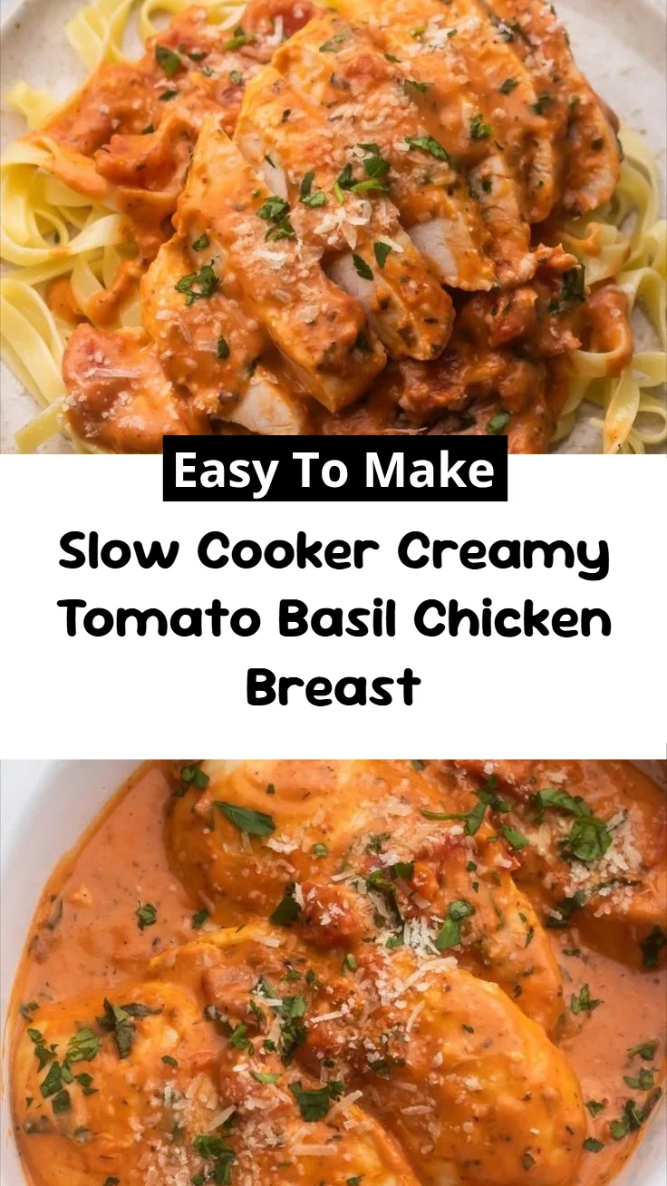 Slow Cooker Creamy Tomato Basil Chicken Breast