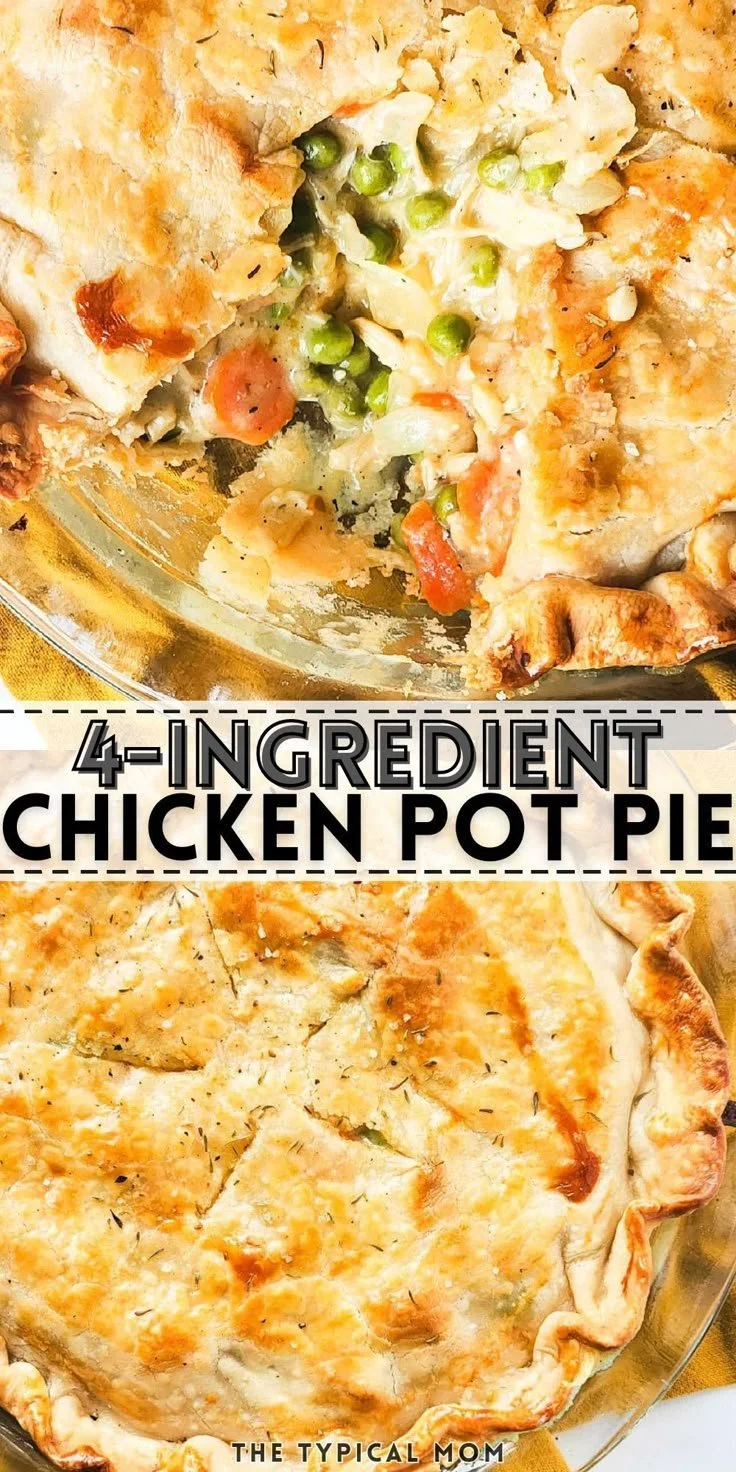 Super easy chicken pot pie made with cream of chicken soup