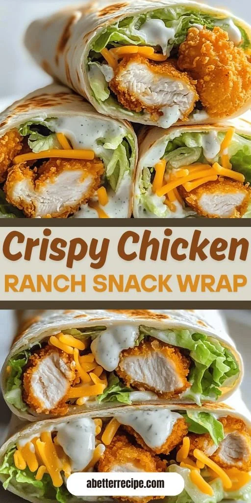Tasty crispy chicken ranch wrap prepared with fresh ingredients