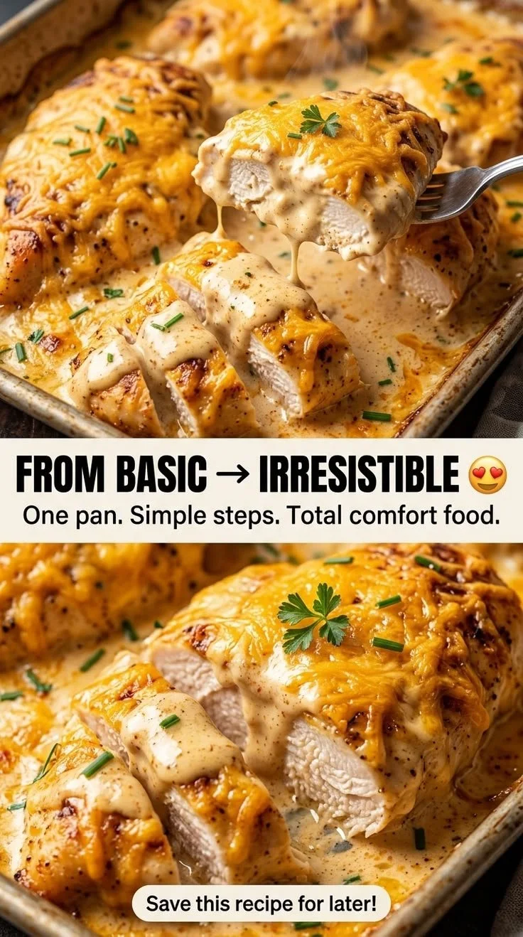Delicious baked cream cheese chicken served on a plate with herbs
