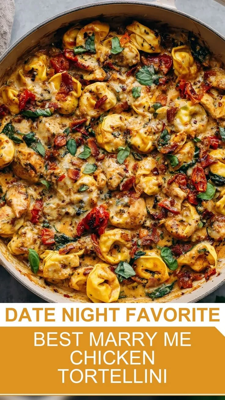 Delicious Marry Me Chicken Tortellini served in a bowl with fresh herbs