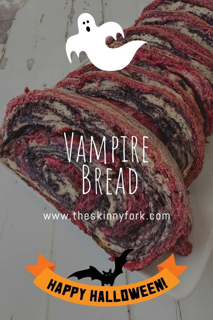 Delicious Vampire Bread recipe from The Skinny Fork that's perfect for Halloween.