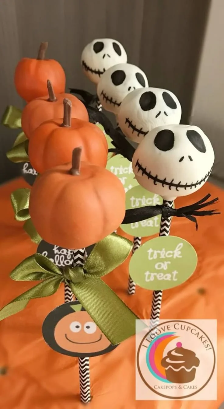 Halloween food ideas with Nightmare Before Christmas cake pops and spooky treats