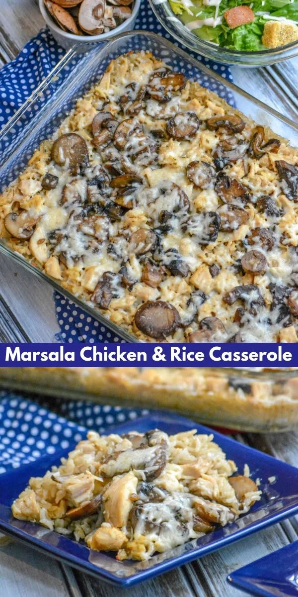 Delicious Chicken Marsala and Rice Casserole with savory chicken and rich flavors
