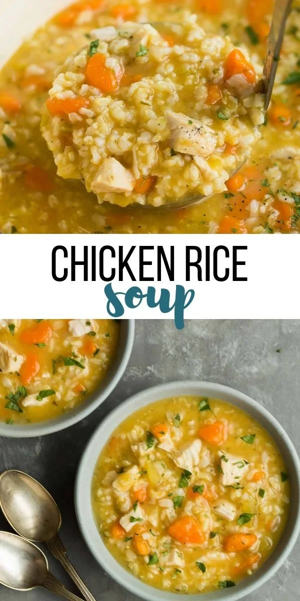Delicious Chicken Rice Soup made in a stove or slow cooker.