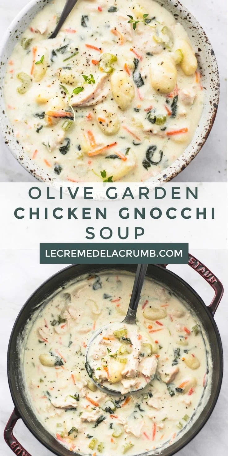 Bowl of rich and creamy Garlic Bread Soup topped with herbs and croutons