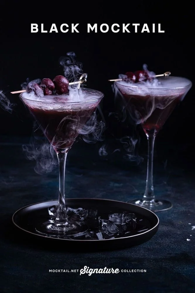 Spooky Halloween drinks served in eerie glasses with creepy garnishes.