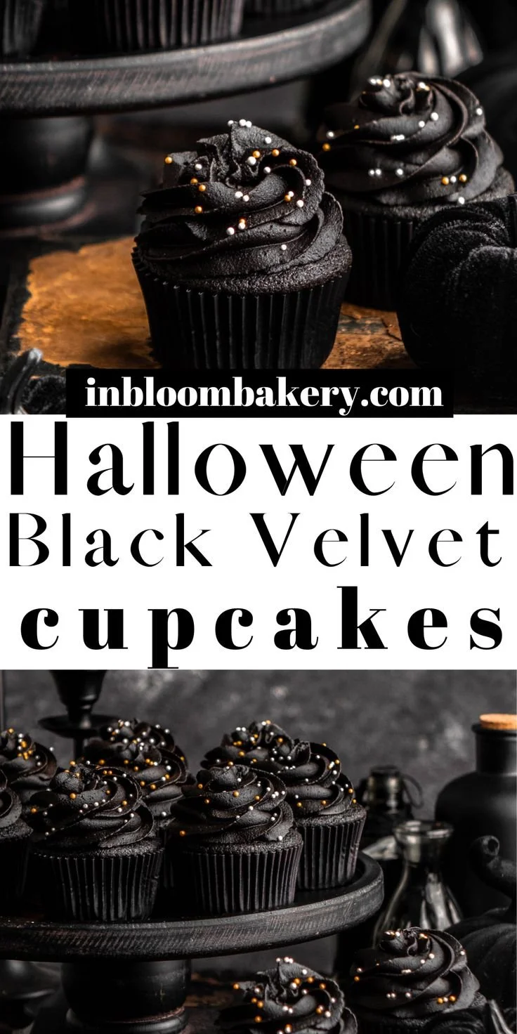Black Velvet Cupcakes from In Bloom Bakery, rich and moist dessert treats.