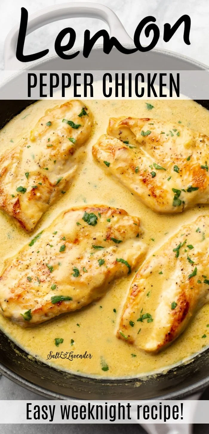 Deliciously cooked Lemon Pepper Chicken garnished with fresh herbs