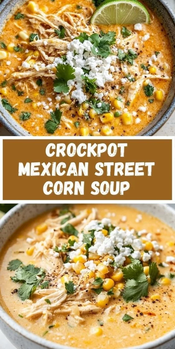Bowl of Mexican Street Corn Soup cooked in a crockpot for a cozy dinner