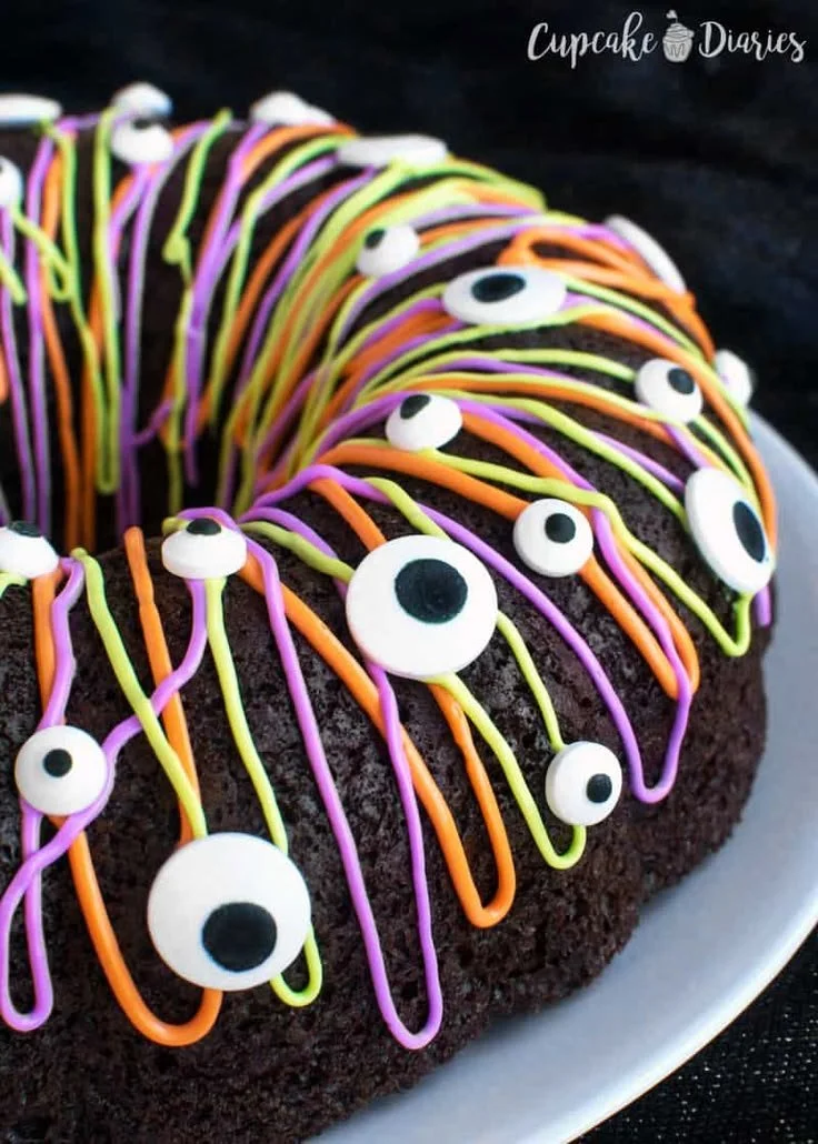 Spooky Monster Bundt Cake for Halloween celebration