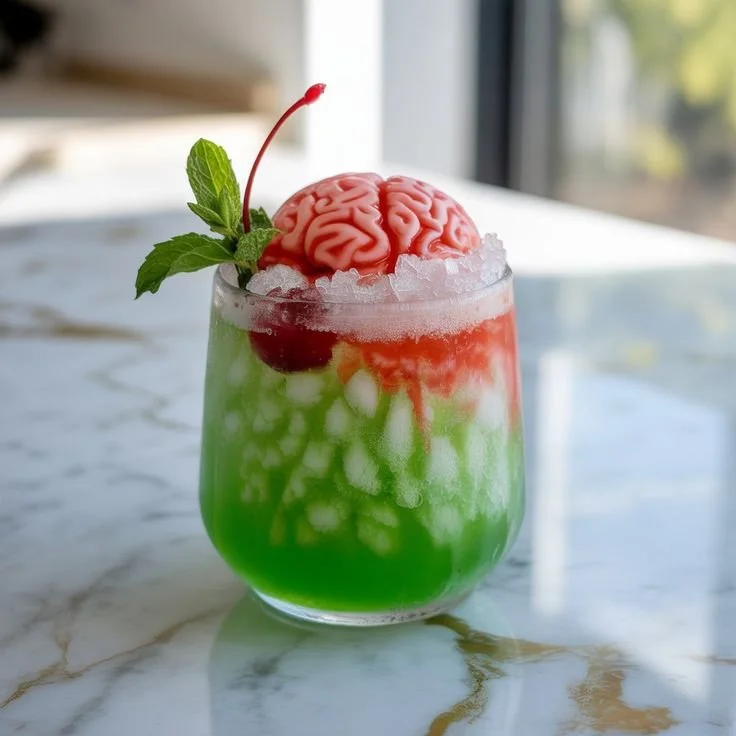 A refreshing pumpkin spice mocktail served in a glass with autumn decorations.