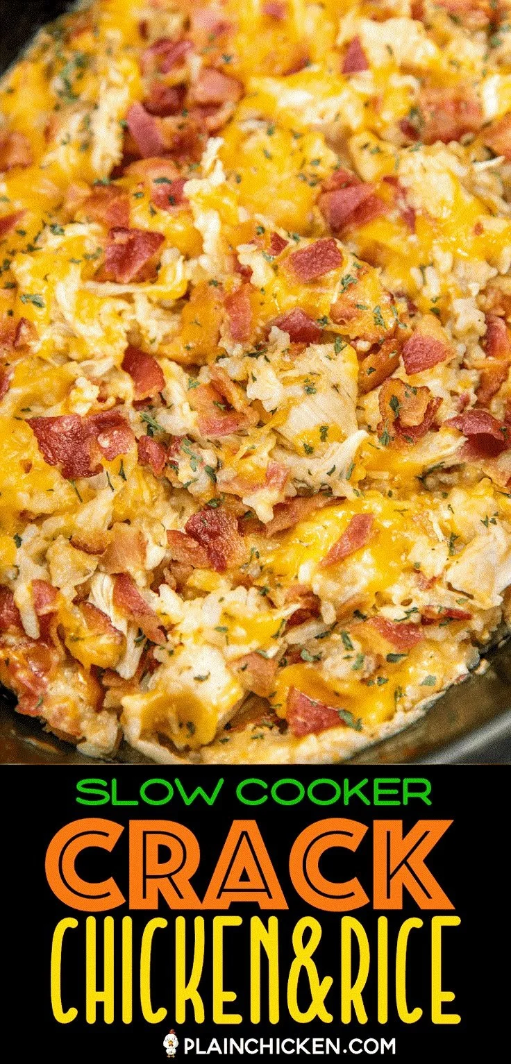 Ranch chicken and rice crockpot recipe with hash brown chicken and slow cooker crack chicken.