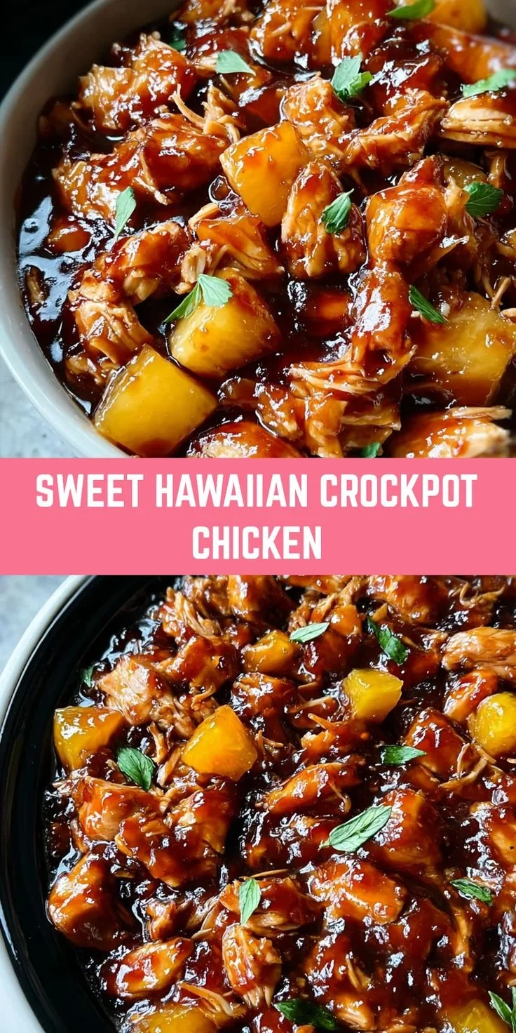 Delicious Sweet Hawaiian Crockpot Chicken served in a bowl with colorful veggies.